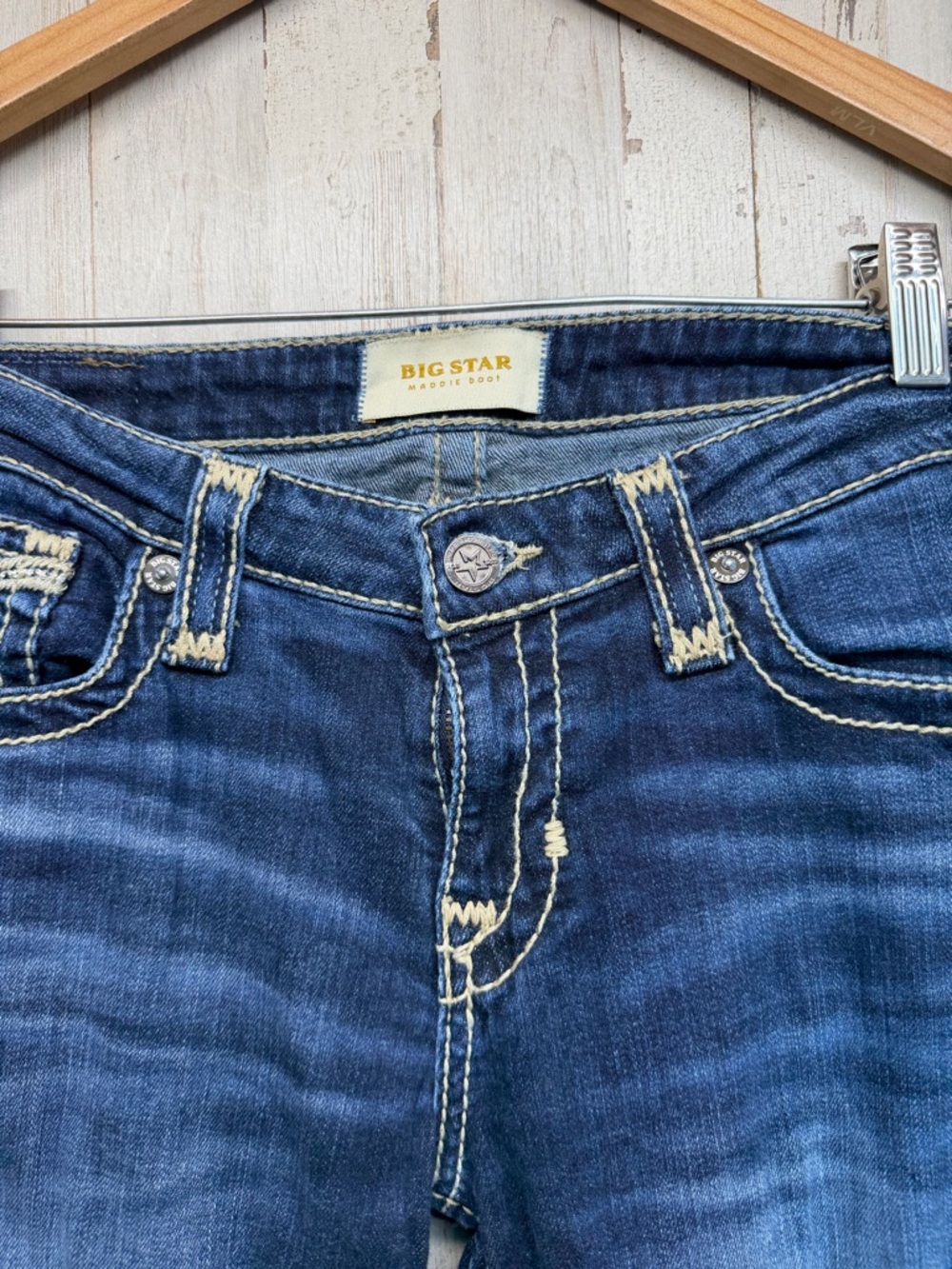 Women’s Big Star Maddie Boot Jeans Size 28L Medium Wash Embroidered Pockets - Picture 4 of 8